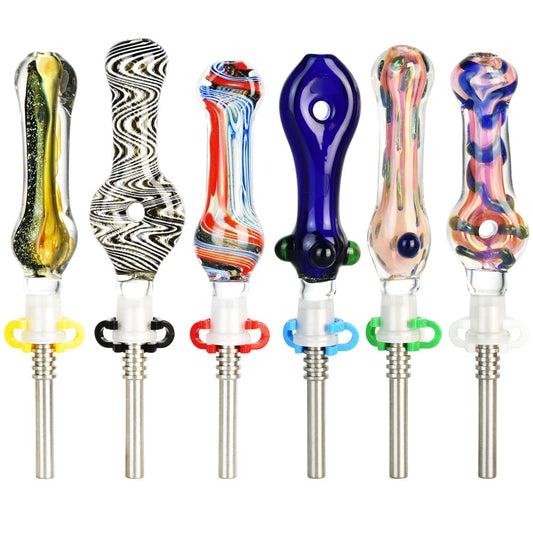 Choice Dab Straw Kit Ti Tip | 10mm | 5" - 6" | Asst | 40pc Bundle