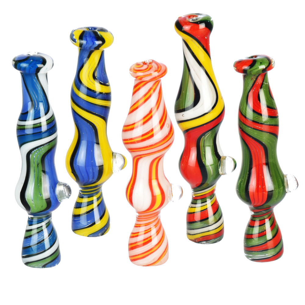 Dancing Colors Wig Wag Chillum Pipe - 3.75"/Colors Vary