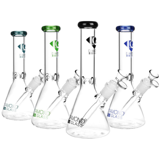 Diamond Glass Gold Clone Water Pipe | 10" | 14mm F | Colors Vary