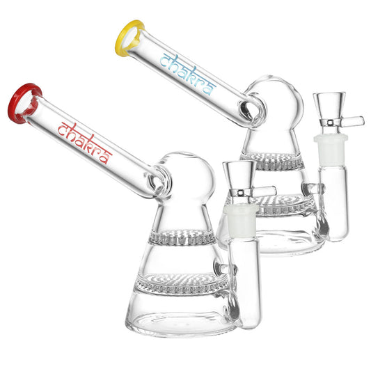 Chakra Honeycomb Sidecar Water Pipe | 5.75" | 14mm F | Colors Vary
