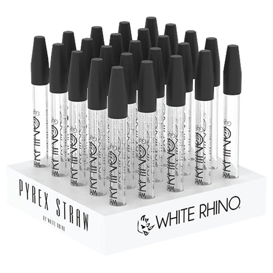 White Rhino Dab Straw w/ Silicone Cap | 5" | 25pc DISP