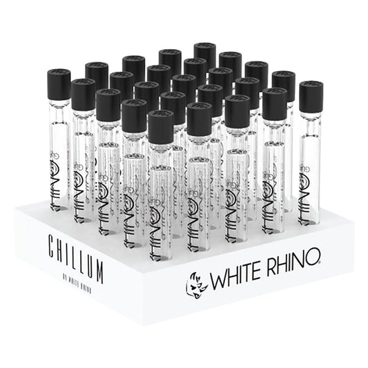 White Rhino Chillum Pipe w/ Silicone Cap | 4.25" | 25pc Display