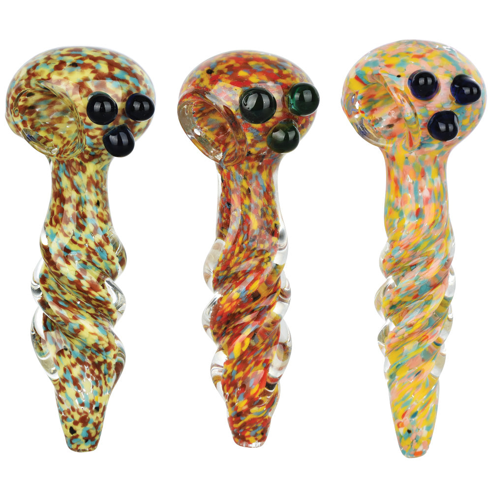 Confetti Convention Fritted Spoon Pipe - 4.75" / Colors Vary