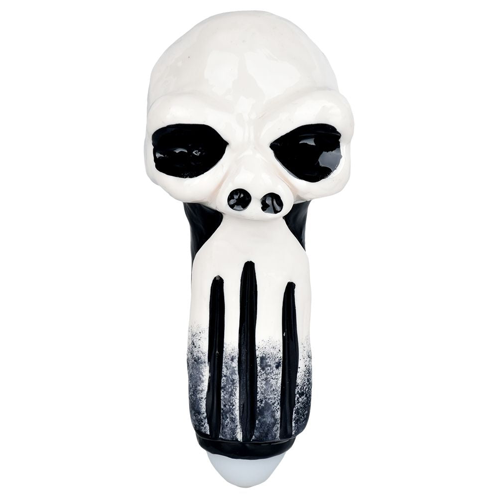 Punishing Skull Enamel on Glass Hand Pipe - 5.25"