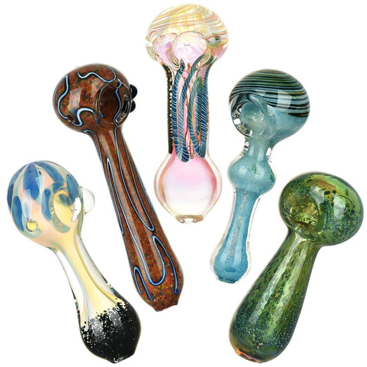 20CT BUNDLE - Heavy Ethers Assortment Glass Spoon Pipes - 4.5" - 5.75"