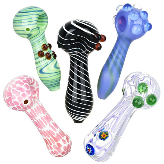 10CT BUNDLE - Refined Assortment Glass Spoon Pipes - 4.25" - 5.25"