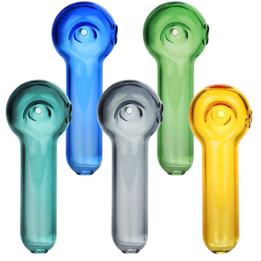 5CT BUNDLE - Bright Bubble Glass Spoon Pipe - 3.25" / Assorted Colors