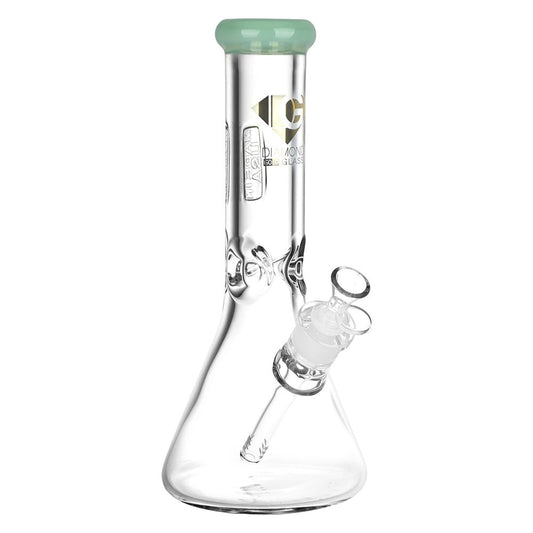 Diamond Glass American Made Beaker Water Pipe - 11.75" / 14mm F / Colors Vary
