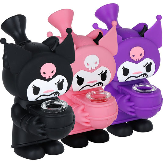 Don't Feed The Gremlin Silicone Bubbler - 5.5" / Colors Vary
