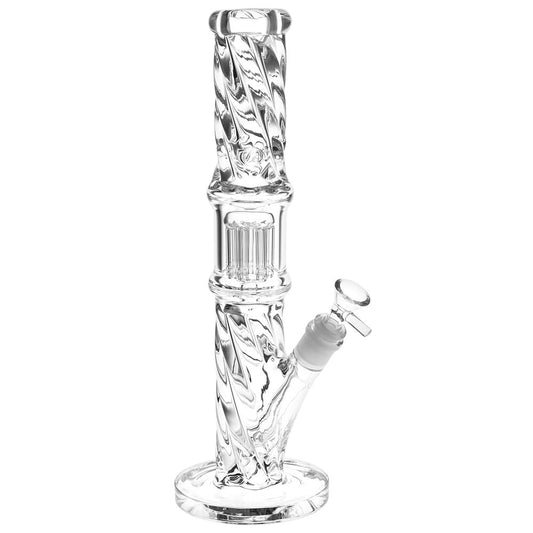 Translucent Twisty Jellyfish Perc Straight Glass Water Pipe | 13.75" | 14mm F