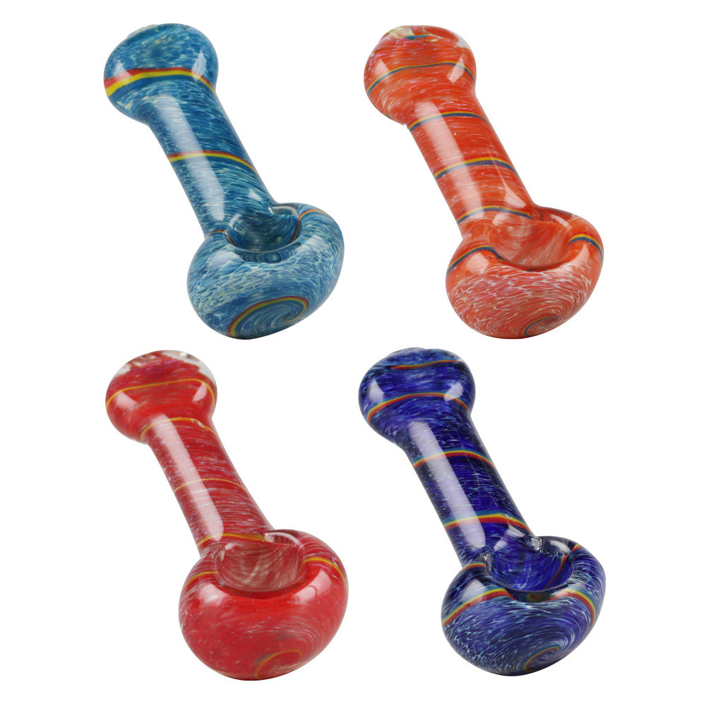 Glass Pipe w/ Stripes - 3" / Colors Vary