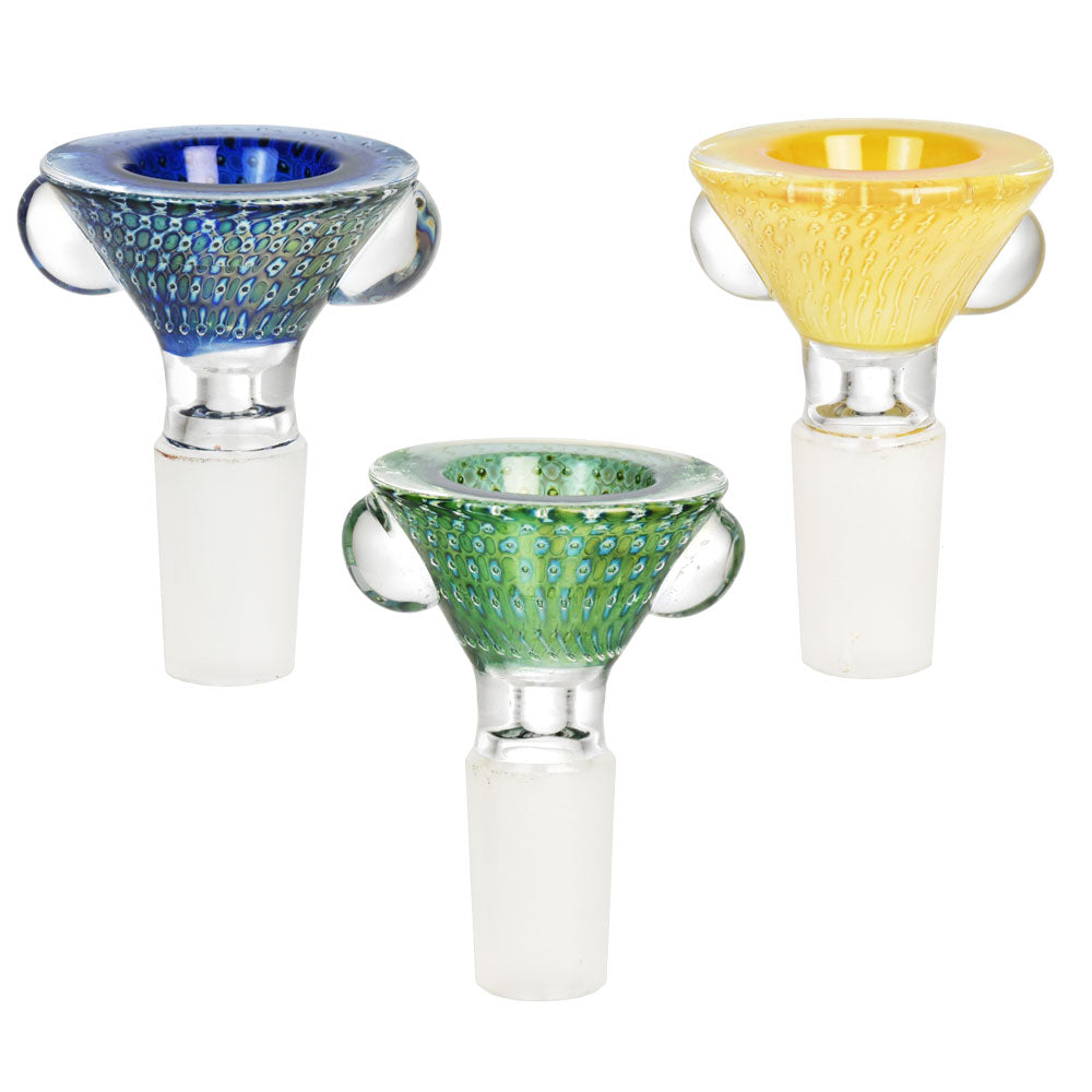 Pulsar Bubble Matrix Cone Style Herb Bowl | Colors Vary