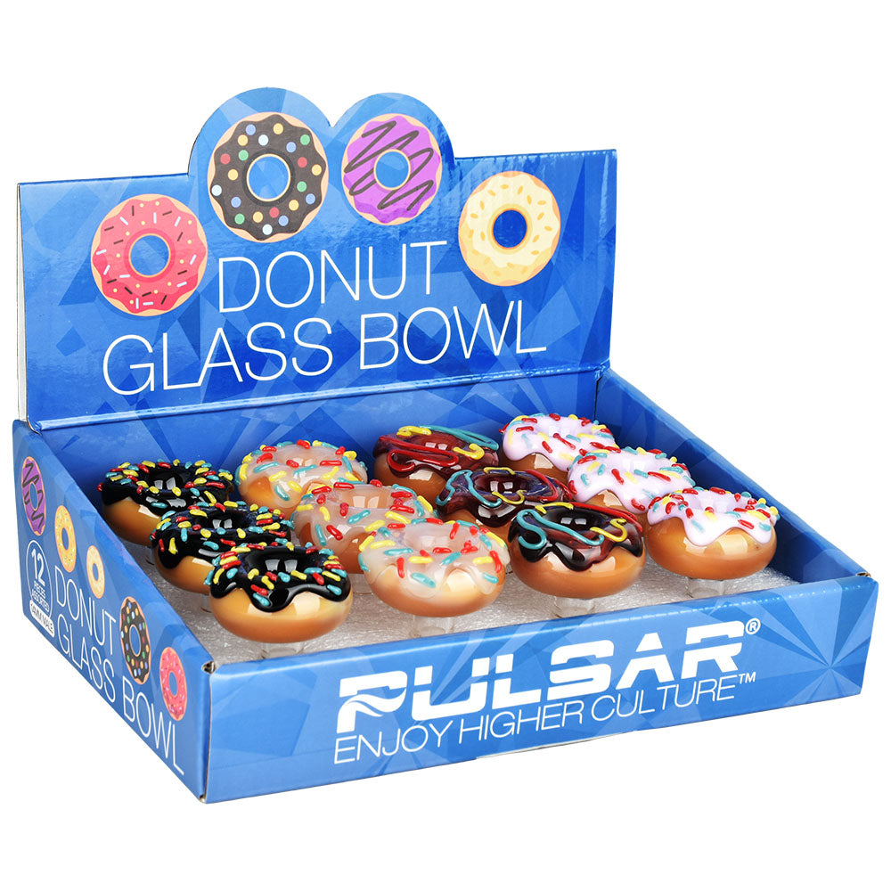 Pulsar Donuts Herb Slide | 14mm M | Assorted Colors | 12pc Display