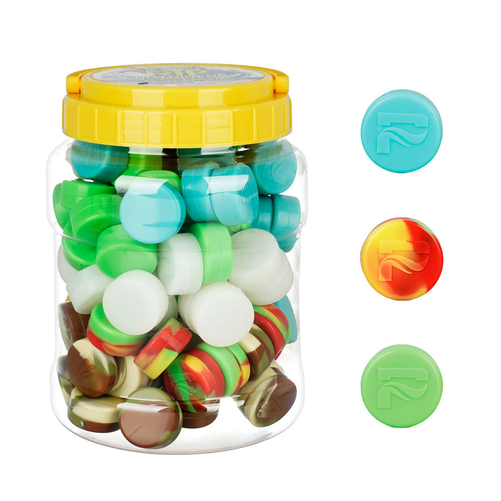 Pulsar RIP Series Round Silicone Storage Container | 32mm | Assorted Colors | 100ct Display Jar