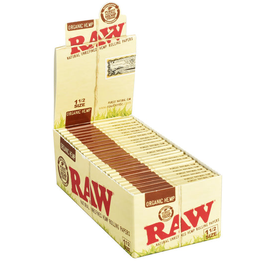 25PC DISPLAY - RAW Organic Hemp Rolling Papers - 1 1/2"