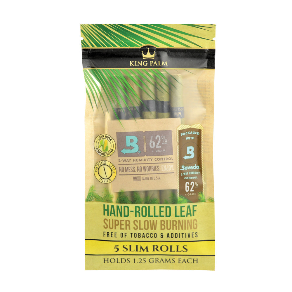 15PC DISPLAY - King Palm Pre-Roll Wraps - 5PK / Slim