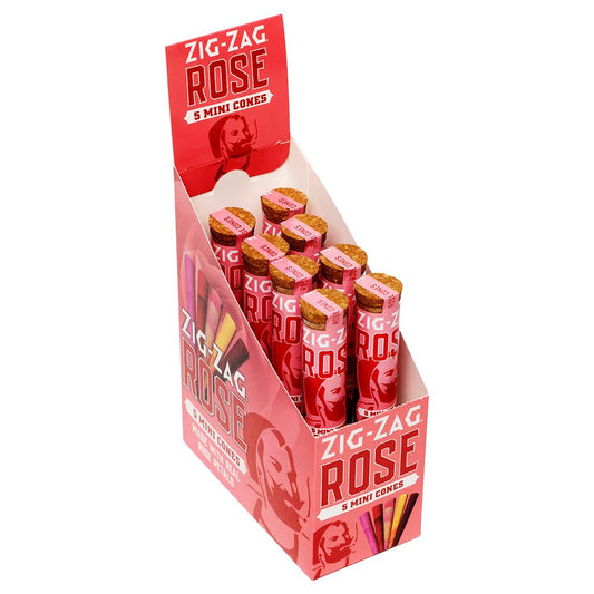 8PC DISPLAY - Zig Zag Rose Petal Pre-Rolled Cones - 3pk