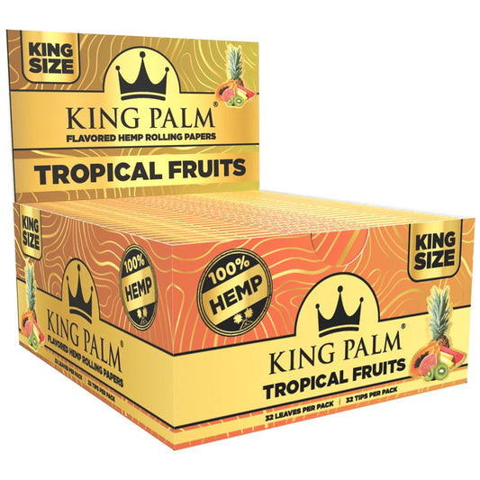 King Palm Flavored Hemp Papers & Tips | 32pc | King Size | 22pk Display