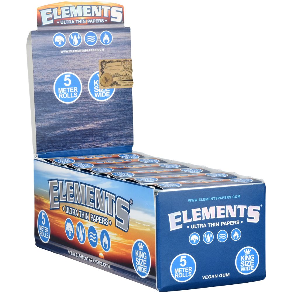 12CT DISPLAY - Elements Ultra Thin Papers - 5-Meter Roll / King Size Wide