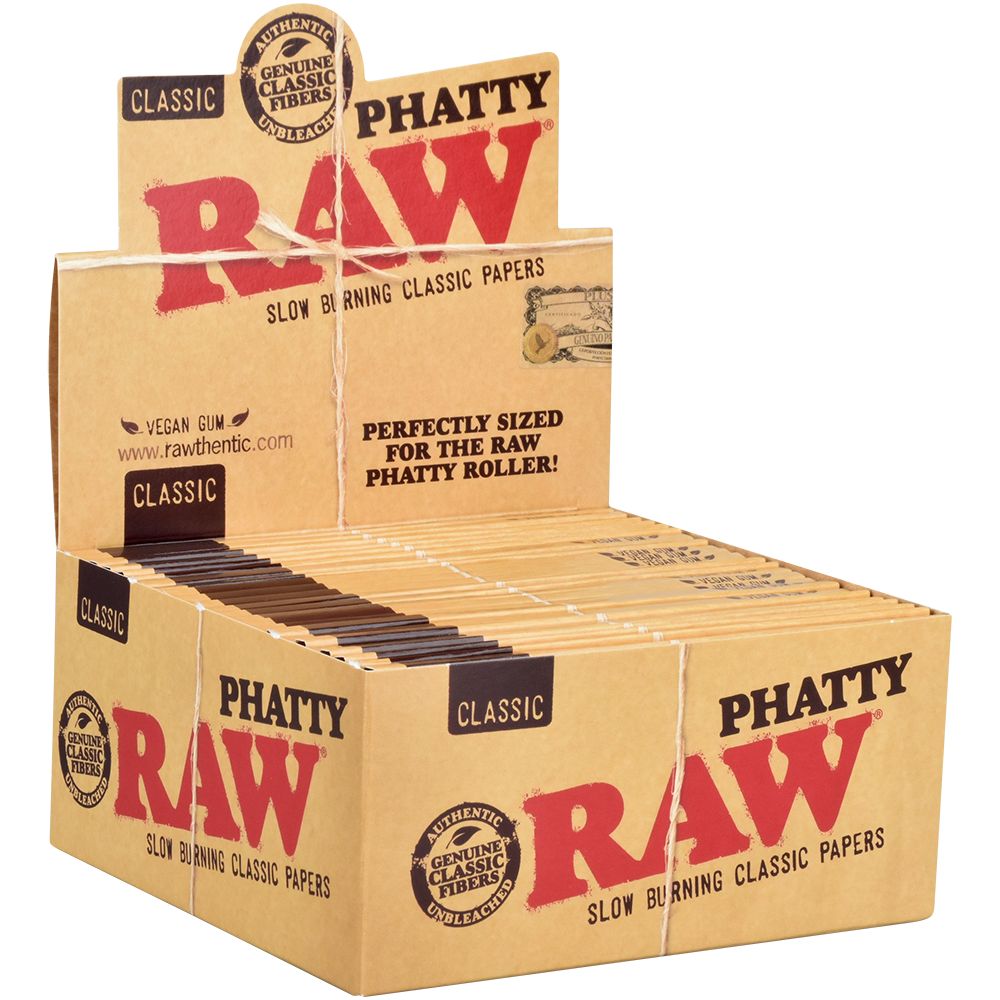 24PK DISPLAY - RAW Classic Rolling Papers - Phatty / 32pc