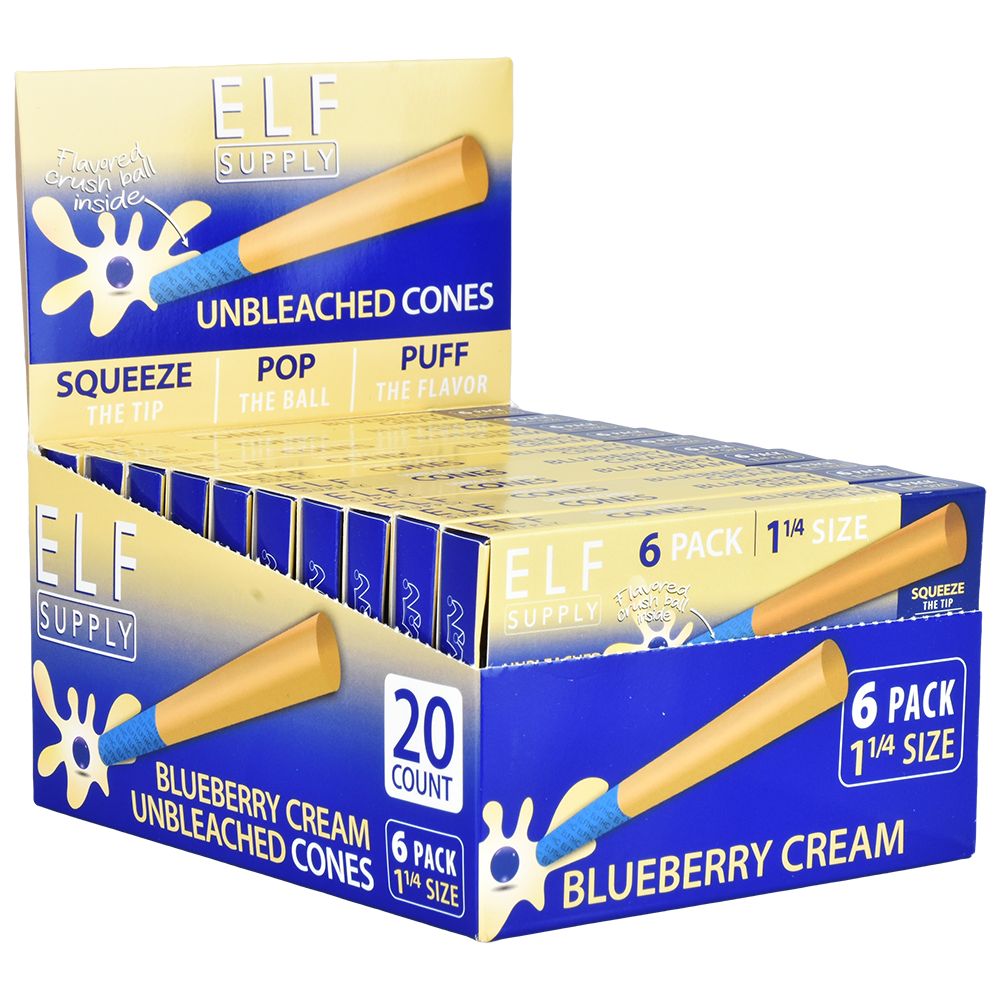 ELF Supply Unbleached Flavor Pop Pre-Rolled Cones | 1 1/4 | 6pc | 20pk Display