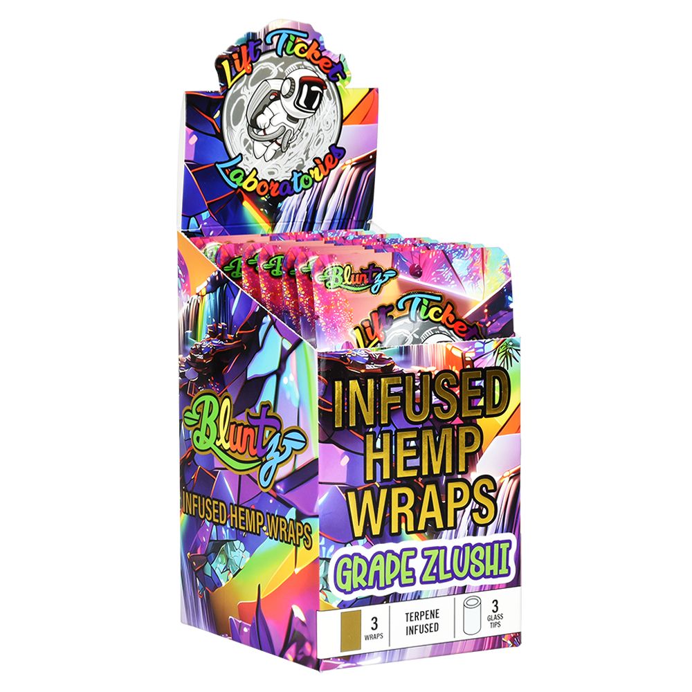 Lift Ticket Terpene Infused Hemp Wrap + Glass Tip Bluntz Rolling Kit | 3pc | 10pk Display