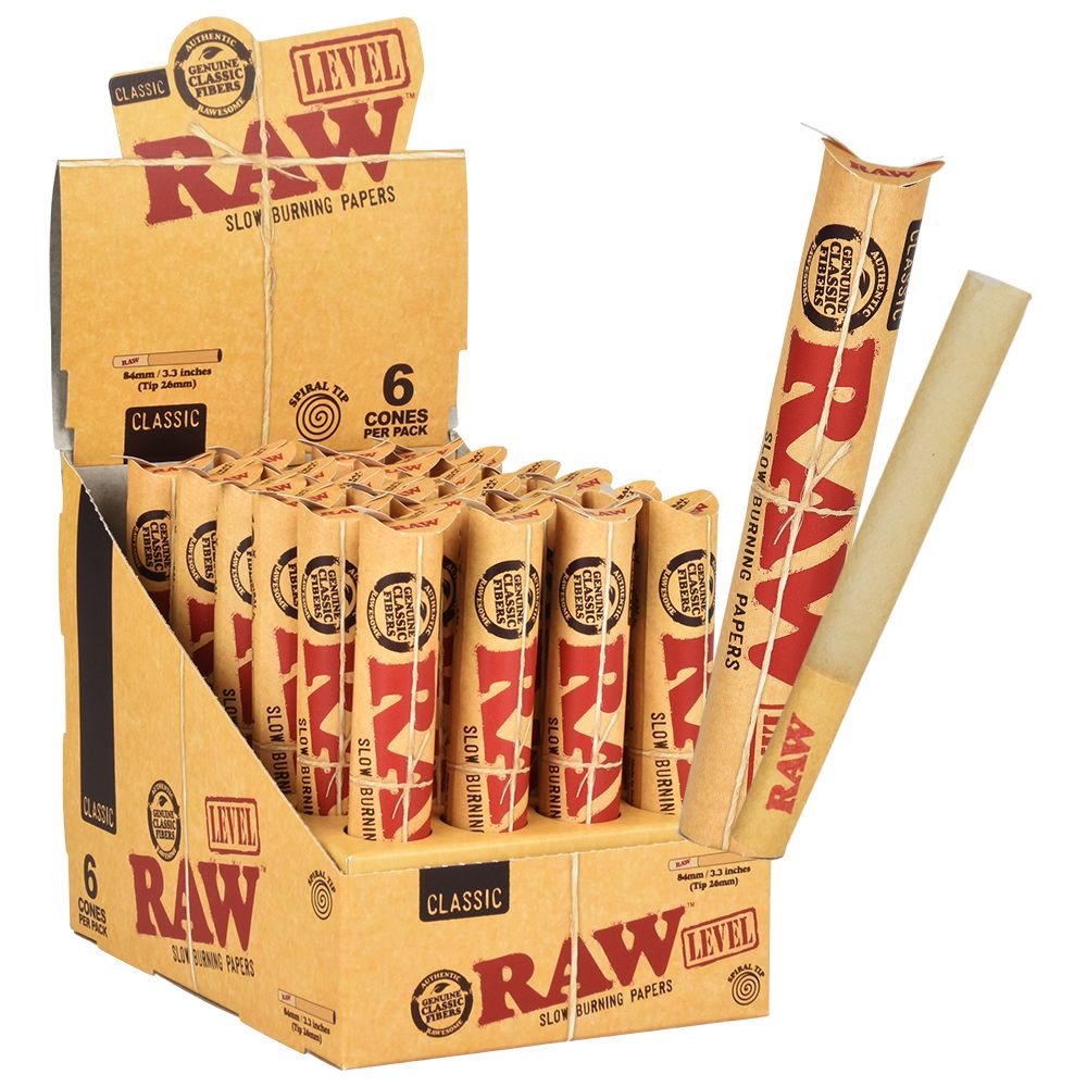 RAW Classic Level Tube Cones | 24pk Display