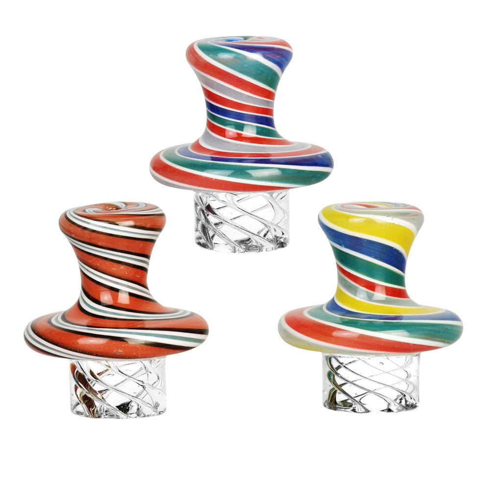 Flat Top Candy Swirl Vortex Carb Cap - 35mm / Colors Vary