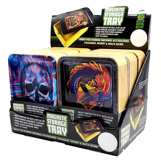 6PC DISP - Smokezilla Magnetic Wood Storage Tray - 5"x7"/Asst