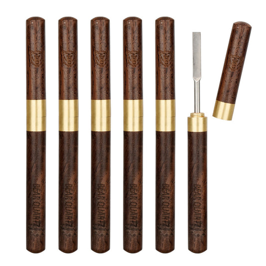 6pc Set - Bear Quartz Pocket Spatula Dab Tool - 5.75"