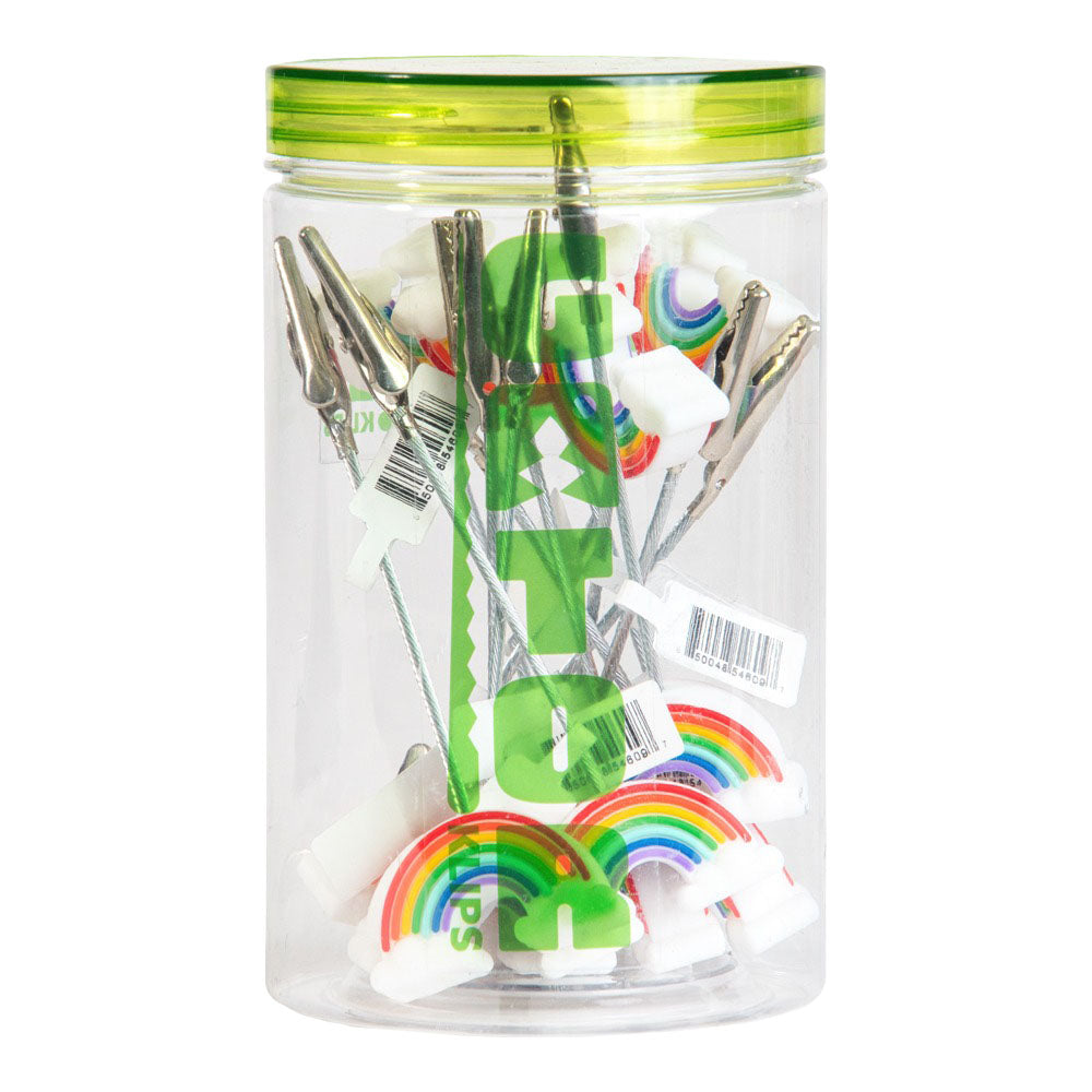 14PC JAR - Gator Klips Rainbow Memo Clip - 4.5"