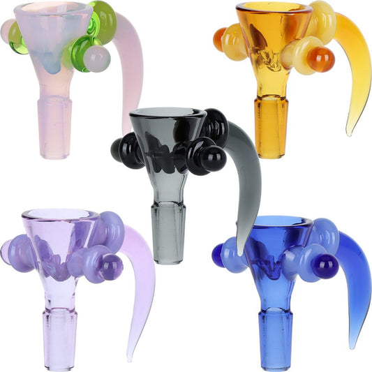 5CT BUNDLE - Hilt & Dagger Horn Handle Built-in Screen Herb Slide - 14mm M / Assorted Colors