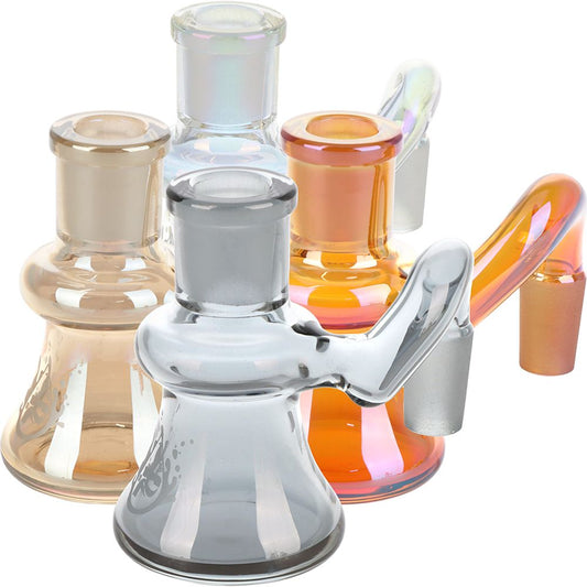 4CT BUNDLE - Pulsar Electroplated Glass Dropdown Ash Catcher - 14mm / 90D / Assorted Colors