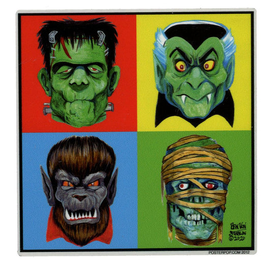 Fright Four by Ben Von Strawn Sticker - 4.5" x 4.5"