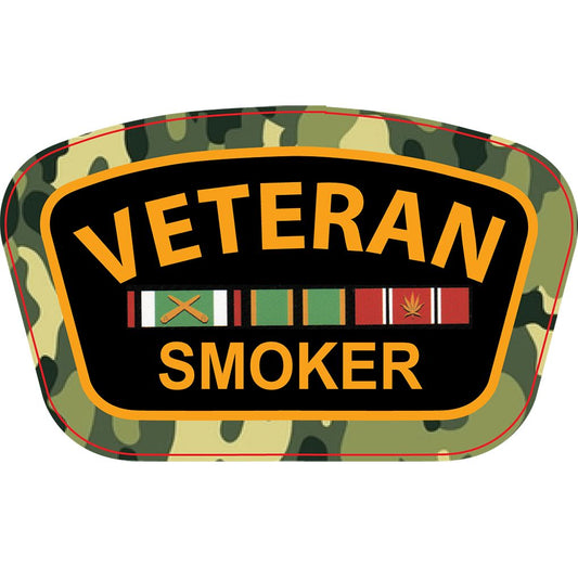 Veteran Smoker Sticker - 4" x 2.5"