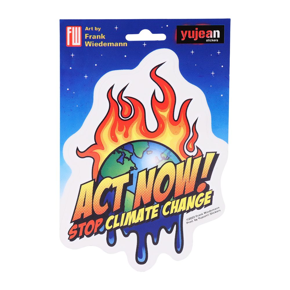 Frank Weidemann Act Now! Stop Climate Change Die-Cut Sticker - 4.4"x5.5"