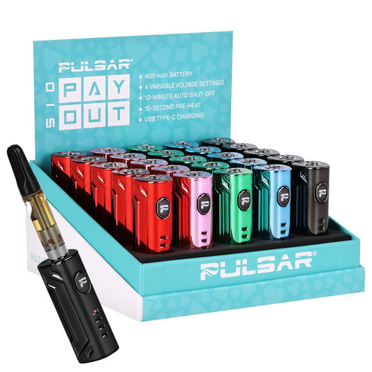 25CT DISPLAY - Pulsar 510 Payout VV Battery Electroplate Edition - 400mAh/Assorted Colors