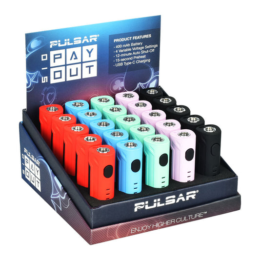 Pulsar 510 Payout™ Variable Voltage Battery | 400mAh | Asst Colors | 25pc Display