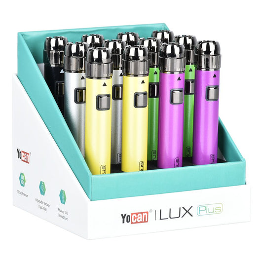 12CT DISPLAY - Yocan LUX Plus 510 Battery - 650mAh / Assorted Colors