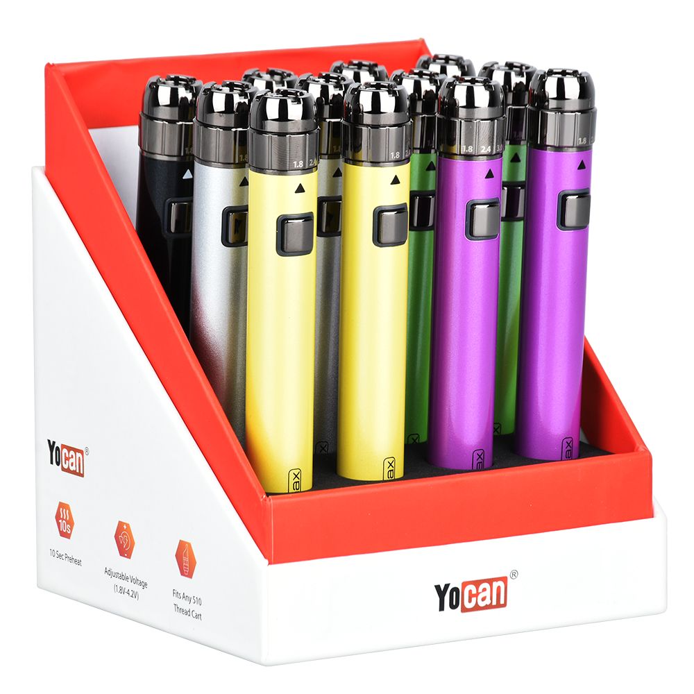 12CT DISPLAY - Yocan LUX Max 510 Battery - 900mAh / Assorted Colors