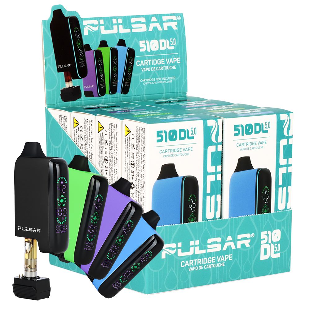 Pulsar 510 DL 5.0 Precision Voltage Control LCD Screen Vape Bar | 1000mAh | 8pc Display