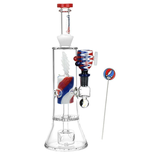 Grateful Dead x Pulsar Lightning Bolt Glass Water Pipe - 11.25" / 14mm F