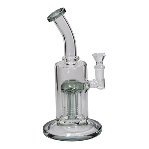 8.7" 5MM GLASS WATER PIPE W/ FUNNEL BOWL AND 6 ARM TREE PERK