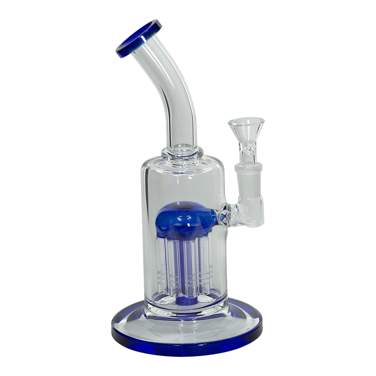 8.7" 5MM GLASS WATER PIPE W/ FUNNEL BOWL AND 6 ARM TREE PERK